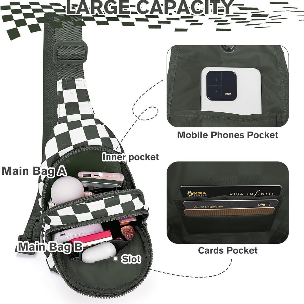 Chic Checkered Sling Bag - Versatile Crossbody, C… - image 4